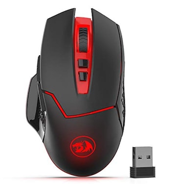Redragon M6901 Wireless Gaming Mouse with DPI Shifting 2 Side Buttons 2400 DPI Ergonomic Design 8 ButtonsBlack
