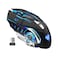 AULA SC100 Silent Wireless Gaming Mouse Rechargeable with Side Buttons LED Backlit DPI Adjustable 24G Wireless Optical Computer Mice Punk Cool Mouse for GamesWork Black