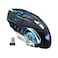 AULA SC100 Silent Wireless Gaming Mouse Rechargeable with Side Buttons LED Backlit DPI Adjustable 24G Wireless Optical Computer Mice Punk Cool Mouse for GamesWork Black