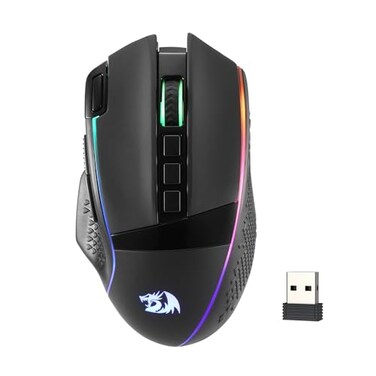Redragon M991 Wireless Gaming Mouse 26000 DPI 3Mode Gamer Mice wRapid Fire Key 9 Macro Buttons Powerful Capacity and RGB Backlight for PCMacLaptop Black