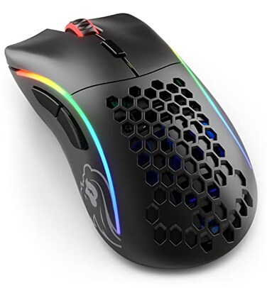 GLORIOUS Model D Wireless Gaming Mouse 69g Superlight Lag Free 24Ghz Wireless Up to 71 Hour Battery RGB BAMF Sensor Ergonomic 6 Buttons Matte Black