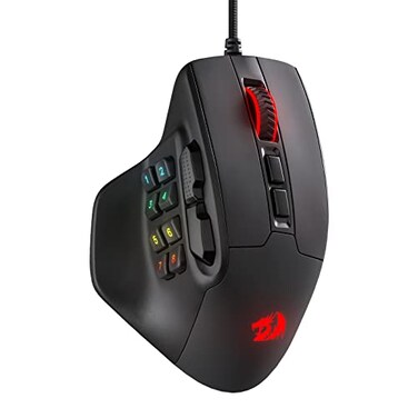 Redragon M811 Aatrox MMO Gaming Mouse 15 Programmable Buttons Wired RGB Mouse wErgonomic Natural Grip Build 10 Side Macro Keys Software Supports DIY Keybinds Backlit
