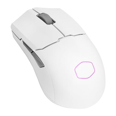 Cooler Master MM712 Wireless Gaming Mouse White with Adjustable 19000 DPI 24GHz and Bluetooth Ultraweave Cable PTFE Feet RGB Lighting and MasterPlus Software