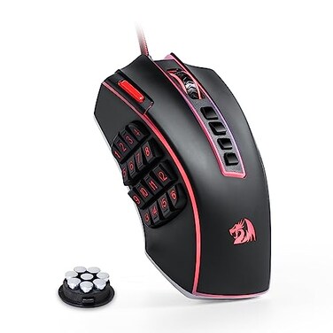 Redragon M990 MMO Gaming Mouse 32000 DPI High Precision Wired RGB Gamer Mouse w23 Programmable Buttons 16 Side Macro Keys Software Supports Aluminum Base