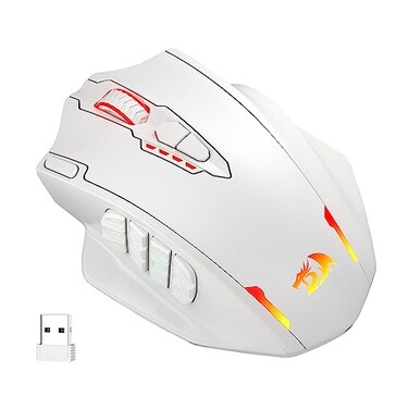 Redragon M913 Impact Elite Wireless Gaming Mouse 16000 DPI WiredWireless RGB Mouse with 16 Programmable Buttons 45 Hr Battery and Pro Optical Sensor 12 Side Buttons MMO Mouse