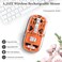 A.JAZZ AJAZZ Wireless Bluetooth5124G Mini Lightweight MouseTransparent Clear CoolRechargeable Silent Computer MiceNano USB C ReceiverLED Battery Magic Silm For OfficePCMacLaptopAppleipadOrange