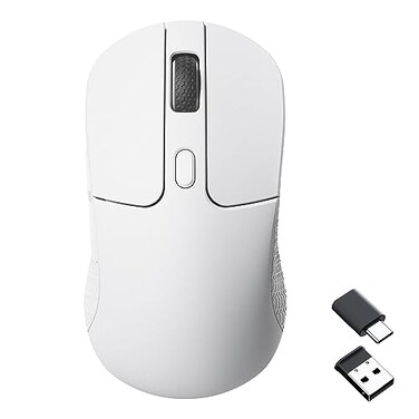 Keychron M3 Wireless Gaming Optical Mouse TriMode 24 GHzBluetooth 51Wired PixArt PAW 3395 sensor 26000 DPI LED RGB Backlit79g Lightweight Programmable Macro Button for Windows PCMac White