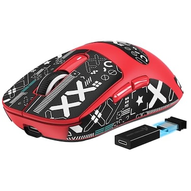 MANBASNAKE Attack Shark X3 Pro 4K8K Hz Mouse 59g Superlight BT24G WirelessWired Gaming Mouse PixArt PAW3395 Gaming Sensor 26000 DPI Griptape Programmable Buttons for Win11XboxPSMacRed