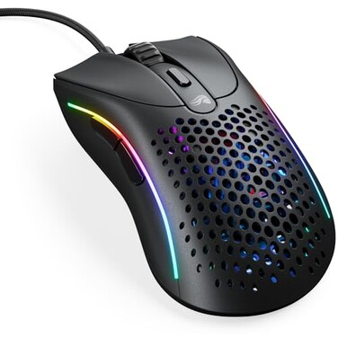 Glorious Gaming Superlight Wired PC Gaming Mouse with Honeycomb Shell 6 Programmable Buttons RGB Lighting PTFE Skates Model D 2 Matte Black