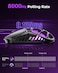 GravaStar Mercury X Pro Wireless Gaming Mouse Come with 8K Dongle 32000 DPI PAW 3950 Sensor 8000Hz Polling Rate Only 49g Magnesium Alloy Hollow Frame RGB Lighting 5 Programmable Buttons