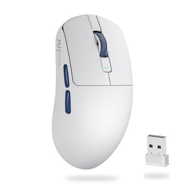RK ROYAL KLUDGE RK M30 Wireless Gaming Mouse 24000 DPI 43g UltraLightweight PAW3311 Sensor 24GBluetoothUSBC Rechargeable Wireless Mouse with 5 Programmable Buttons for PCMac White