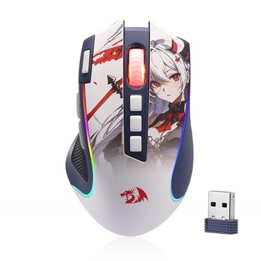 Redragon M612AK PRO RGB Anime Gaming Mouse 8000 DPI WiredWireless Optical Mouse with 9 Programmable Buttons 7 Backlit Modes BT 24G Wireless Software Supports DIY Keybinds Rapid Fire Button