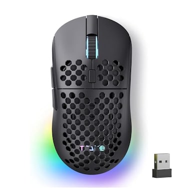 TMKB Technology Mechanical KeyBoard TMKB Falcon M1 Wireless Gaming Mouse 24000DPI Optical Sensor 180Hrs Battery Lightweight 6 Programmable Buttons RGB Strip 24GBT52USBC Wired for PCMacLaptop Matte Bla