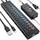 AGEEN Powered USB Hub 16Port USB 30 Hub 10 USBA 302 QC 24W Fast Charging2 Smart Charging2 USBC 30 Ports 12V8A 96W UL Power Adapter for PC Laptop HDD Flash Drive 16Port
