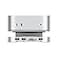 Qwiizlab Aluminum Stand Hub with SSD Enclosure Docking Station for Mac mini M4M4 Pro 2 USBA 10Gbps TFSD 40 Card Readers 312MBs USBA 20 Fits M2 NVMe SSD up to 8TB Silver