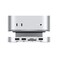 Qwiizlab Aluminum Stand Hub with SSD Enclosure Docking Station for Mac mini M4M4 Pro 2 USBA 10Gbps TFSD 40 Card Readers 312MBs USBA 20 Fits M2 NVMe SSD up to 8TB Silver