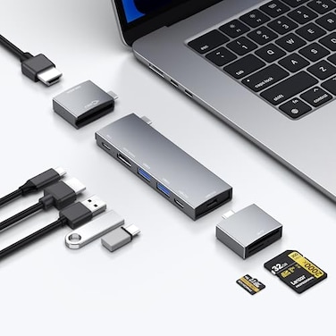 NXPGKEA USB C Hub for MacBook USBC Hub 8in2 2 HDMI 4K 60Hz 2 USB A Data Ports microSD SD Card Reader for MacBook Pro 13 Inch MacBook Air M1 M2 M3 iPad Dell XPS Lenovo Thinkpad HP Laptops