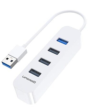 Upgrow USB 30 Hub 4Port USB Hub with 5 Gbps USB Splitter for Laptop MacBook Mac Pro Mac mini iMac Surface Pro XPS PC Flash Drive Mobile HDDWhite