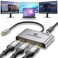 THANDBLE USB C to 3 HDMI Adapter with 100W PD Charging Triple 4K60Hz Monitor Extender for DellSurface ProHP HDMI Splitter Extended Display Hub Plug Play Laptop MultiScreen Adapter