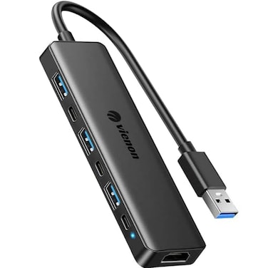 VIENON USB 30 to HDMI Adapter 7in1 USB 30 Hub with HDMI 1080P USB Extender Docking Station for Monitor PC Laptop Desktop Support Windows 7810 Mac OS