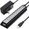 vienon Powered USB Hub 20 VIENON 10Port USB Hub USB Extender Splitterwith Individual LED Indicator Light for MacBook PC Laptop Desktop