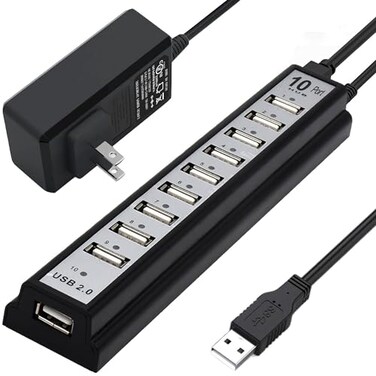 vienon Powered USB Hub 20 VIENON 10Port USB Hub USB Extender Splitterwith Individual LED Indicator Light for MacBook PC Laptop Desktop