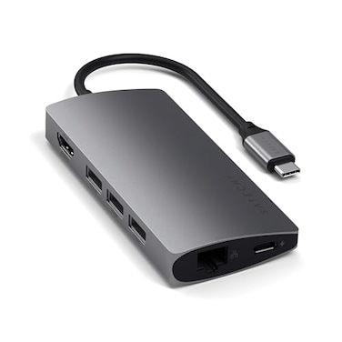 Satechi 8 in 1 USB C Hub Multiport Adapter V2 4K HDMI 115W USB C PD Charging 3 USBA Ethernet MicroSD Card Readers for Laptop MacBook AirProNeo iPad AirPro Windows Space Gray