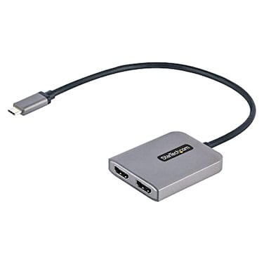 StarTech.com StarTechcom USBC to Dual HDMI Adapter USB TypeC MultiMonitor MST Hub Dual 4K 60Hz HDMI Laptop Display Extender Splitter HDR ExtraLong BuiltIn Cable Windows Only MST14CD122HD