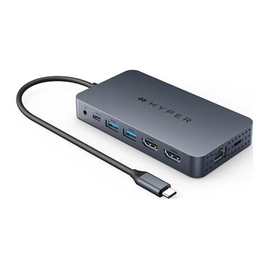 HyperDrive Dual USB C to HDMI 4K 60Hz 10in1 Hub for 2Monitor Extension 100W Power Delivery Fast Charging HighSpeed Data Transfer Compatible w M1 M2 M3 M4 MacBook Windows Chromebook