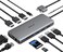 imokin MacBook Pro Docking Station Dual Monitor HDMI Adapter12 in 1 USB C Adapters for MacBook Pro Air Mac HDMI Dock Dongle Dual USB C to Dual HDMI VGA Ethernet AUX 4USB SDTF100W PD
