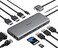 imokin MacBook Pro Docking Station Dual Monitor HDMI Adapter12 in 1 USB C Adapters for MacBook Pro Air Mac HDMI Dock Dongle Dual USB C to Dual HDMI VGA Ethernet AUX 4USB SDTF100W PD