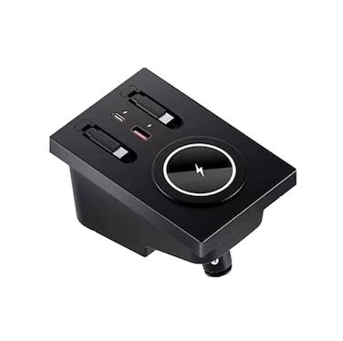 Pitruves USB Hub Wireless Charger for Volvo xc60 xc90 s90 v90 s60 v60 Retractable Hub Docking Station with Fast Charging Cable Multi Port Accessories Docking Station of Center Console tuozhanwuA