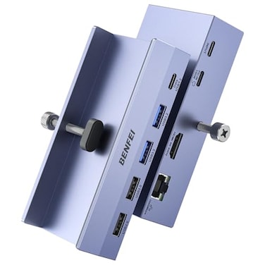 BENFEI 8in1 USB C Hub with Secure Clamp Features 4K60Hz HDMI Gigabit Ethernet 100W PD 10Gbps 1x USBC 2 x USBA 32 2 x USBA 20 Compatible with MacBook iPad Pro iMac S23 XPS17