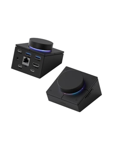Hagibis Knob USB C Hub with Shortcut Buttons RGB TypeC Docking Station with 4K60Hz HDMI 100W PD 5Gbps USBC 2 USB30 25G RJ45 AUX SD30 Micro SD30 for MacBook iPad Pro Laptop Black 25G