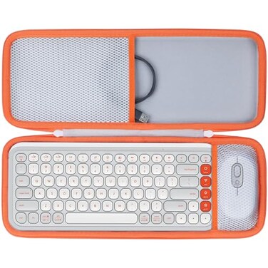 Lebakort Storage Case Compatible with Logitech POP ICON Combo Keyboard and Mouse Combo Off White Case