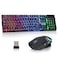 CHONCHOW USB Wireless Gaming Keyboard and Mouse Combo LED Backlit Ergonomic Mechanical Feeling Keyboard Rechargeable 2500mAh Battery Antighosting Keyboards 7D 3600DPI Mice for PC Gamer