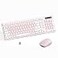 RECCAZR Wireless Keyboard and Mouse Combo Reccazr 24G FullSized Keyboard and Mouse Cordless 3 DPI Adjustable Mouse DualSystem Keyboard for ComputerLaptopWindowsMac Pink White