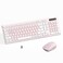 RECCAZR Wireless Keyboard and Mouse Combo Reccazr 24G FullSized Keyboard and Mouse Cordless 3 DPI Adjustable Mouse DualSystem Keyboard for ComputerLaptopWindowsMac Pink White