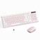 RECCAZR Wireless Keyboard and Mouse Combo Reccazr 24G FullSized Keyboard and Mouse Cordless 3 DPI Adjustable Mouse DualSystem Keyboard for ComputerLaptopWindowsMac Pink White