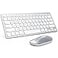 OMOTON Bluetooth Keyboard and Mouse Compatible with Mac UltraSlim Wireless Keyboard and Mouse Combo Compatiblei with MacOS MacBook ProAir iMac Mac mini Laptop and PC Silver
