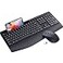 LIZRROT Ergonomic Wireless Keyboard and Mouse Combination 24GHz Quiet Full Length Mouse and Keyboard Wrist Stand Phone Holder Compatible with Windows PC Laptops