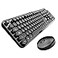 STIVIC Wireless Keyboard and Mouse Combo Retro Typewriter Style Keyboard with Round Keycaps 24GHz DropoutFree Connection Mouse withComputer PC Desktops Laptop WindowsxP7810 Black