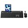 MARVO Wireless Keyboard and Mouse Combo 24G Ergonomic Wireless Computer Keyboard with Phone Tablet Holder Silent Mouse with 6 Button Compatible with MacBook Windows Grey