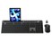 MARVO Wireless Keyboard and Mouse Combo 24G Ergonomic Wireless Computer Keyboard with Phone Tablet Holder Silent Mouse with 6 Button Compatible with MacBook Windows Grey