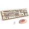 KNOWSQT Wireless Keyboard and Mouse Combo MilkTea 104 Keys FullSized 24 GHz Round Keycap Colorful Keyboards USB Receiver Plug and Play for Windows Mac PC Laptop Desktop