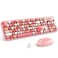 KNOWSQT Wireless Keyboard and Mouse Combo Pink 104 Keys FullSized 24 GHz Round Keycap Colorful Keyboards USB Receiver Plug and Play for Windows Mac PC Laptop Desktop