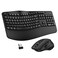 ULSOU Wireless Keyboard and Mouse Combo 24G Full Size Wave Keys Ergonomic Keyboard with Wrist Rest and 3Level DPI Adjustable Wireless Ergonomic Mouse for Windows Mac OS DesktopLaptopPCBlack