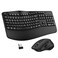 ULSOU Wireless Keyboard and Mouse Combo 24G Full Size Wave Keys Ergonomic Keyboard with Wrist Rest and 3Level DPI Adjustable Wireless Ergonomic Mouse for Windows Mac OS DesktopLaptopPCBlack