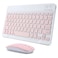 Acolarid Rechargeable Bluetooth Keyboard and Mouse Combo for iPad UltraSlim Portable Wireless Mouse Keyboard for iPad Pro Air Mini iPhone Samsung Tablet Cell Phone Android iPadOSiOS 13 and Above Pink