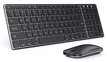 seenda Bluetooth Keyboard and Mouse Combo for Mac SKM642 Rechargeable Silent Wireless Keyboard Mouse Compact Slim 3 MultiDevice Connection Compatible for Mac MacBook ProAir iPad Black Gray